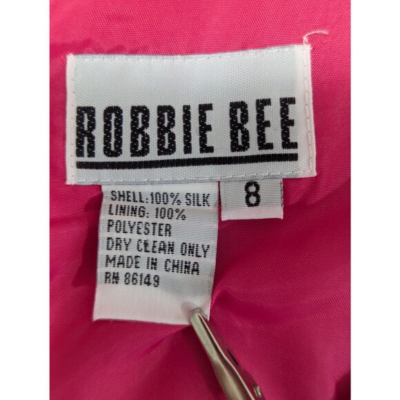 ROBBIE BEE! SILK, 100%! FUSCHIA PINK SHEATH, SHELL STUNNING DRESS! SZ 8 - Picture 6 of 7